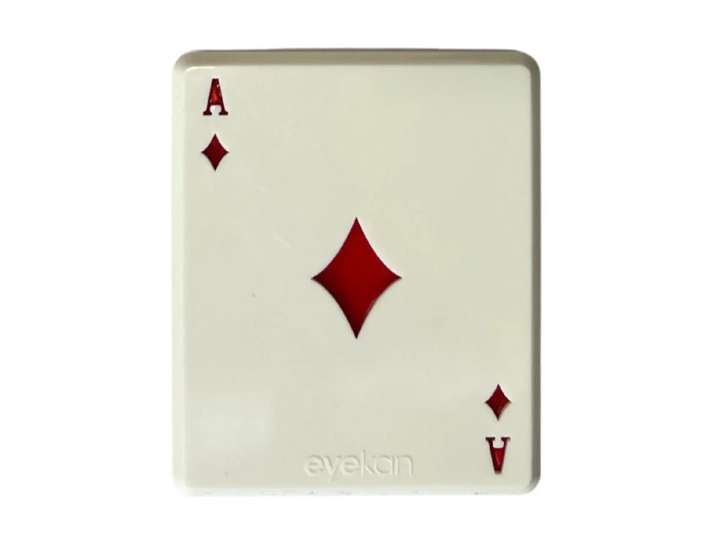 French card pattern contact lens storage kit, Colour: Ace of Diamonds