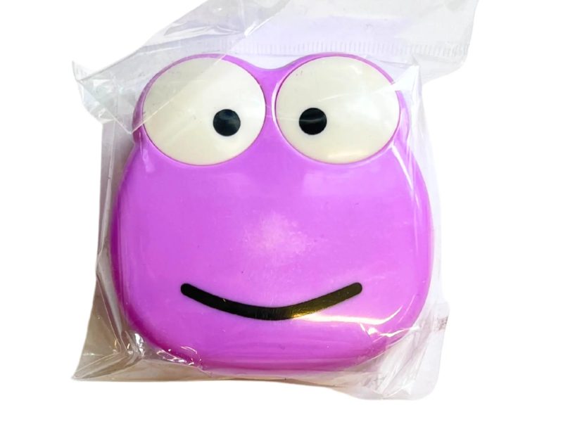 Frog Figurine Contact Lens Case Set, Colour: Purple